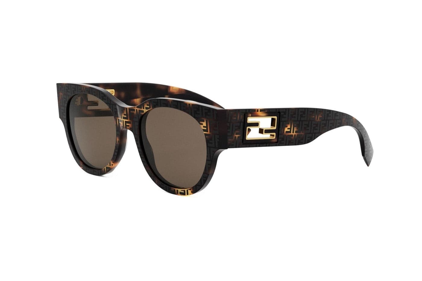 Fendi - Baguette Havana Round Sunglasses