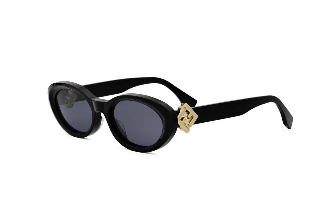Fendi - FF Diamonds Black Oval Sunglasses