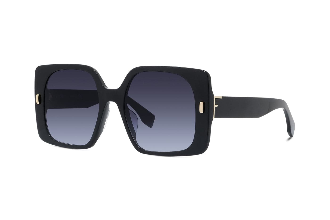 Fendi - First Square Mask Sunglasses (Shiny Black | Denim)