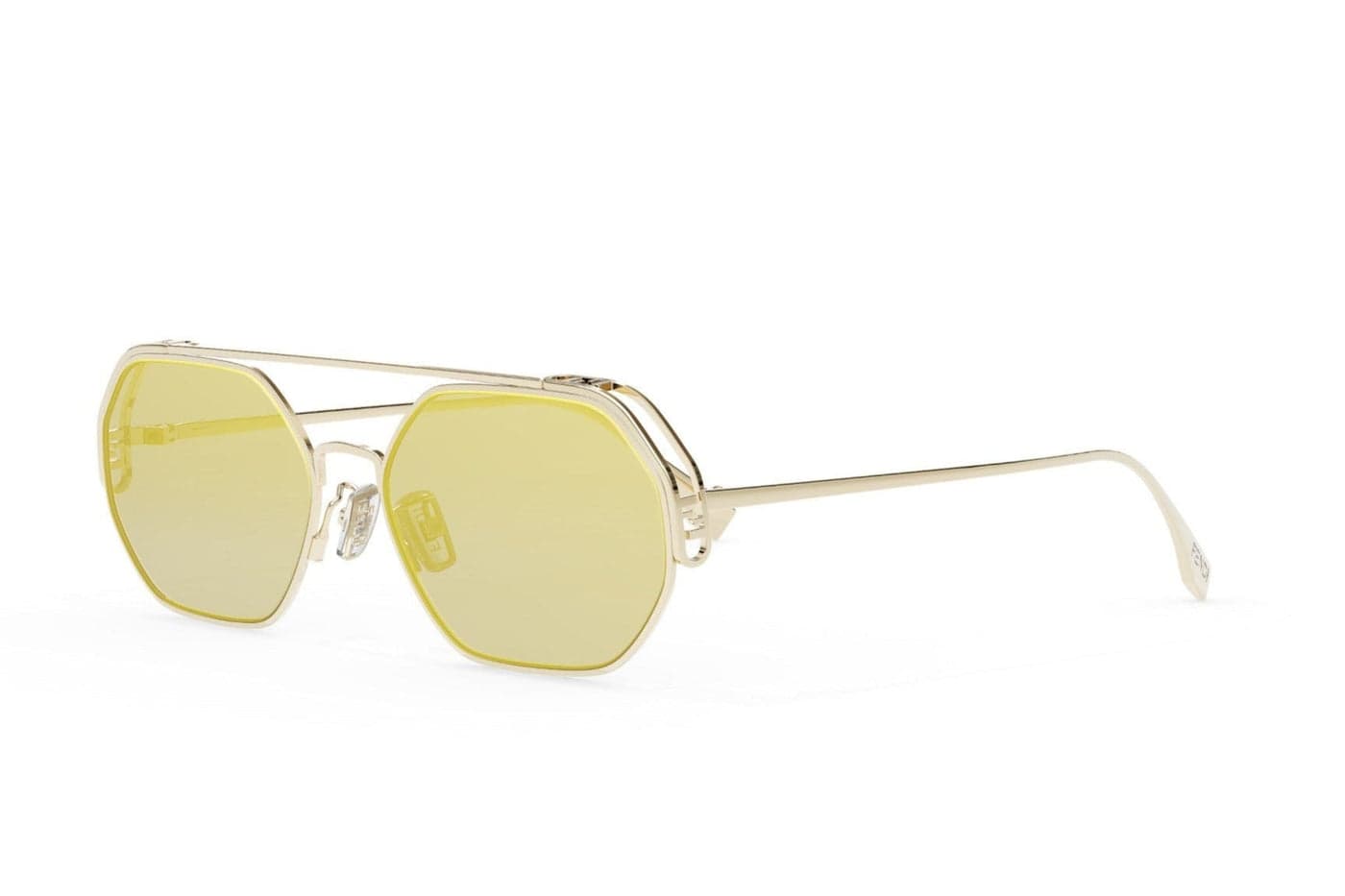 O'Lock Geometric Sunglasses (Shiny Gold | Yellow)
